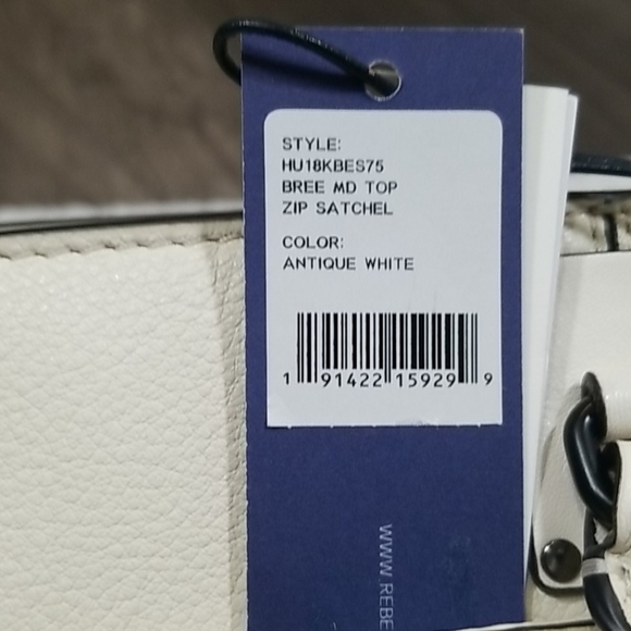 Rebeca Minkoff Bree Medium Size Top Zip Satchel Purse White - Picture 8 of 9